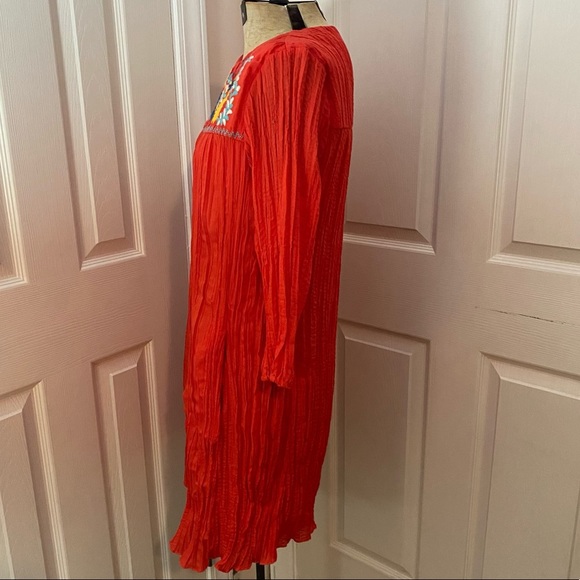 Label by Five Twelve Red Blue Yellow Floral Embroidered 3/4 Sleeve Boho Dress - Picture 4 of 7